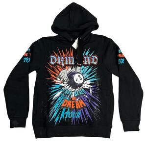 Dreamland Men’s Embroidered Black Hoodie Medium Pullover Sweatshirt NWT